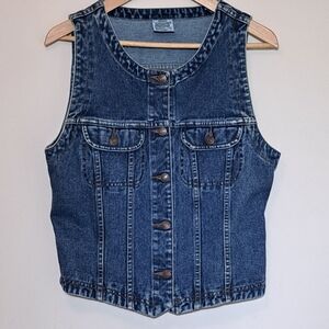 Vintage 90s Jordache Size L Blue Jean Vest